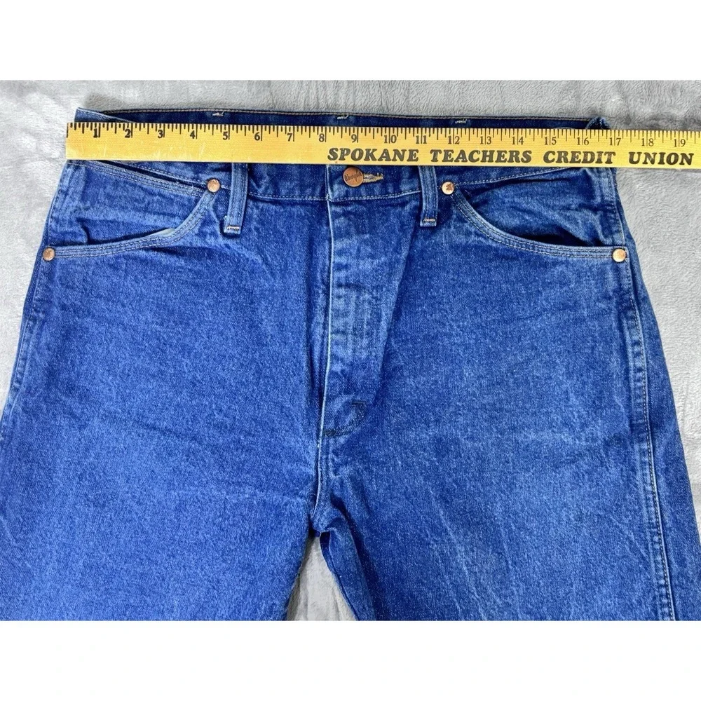 Vintage Wrangler 13MWZPW Mens Jeans 34x32 Blue Denim‎ Western Cowboy